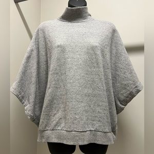 Catherine Malandrino Women’s Dolman Sleeve Gray Mock Neck Sweatshirt